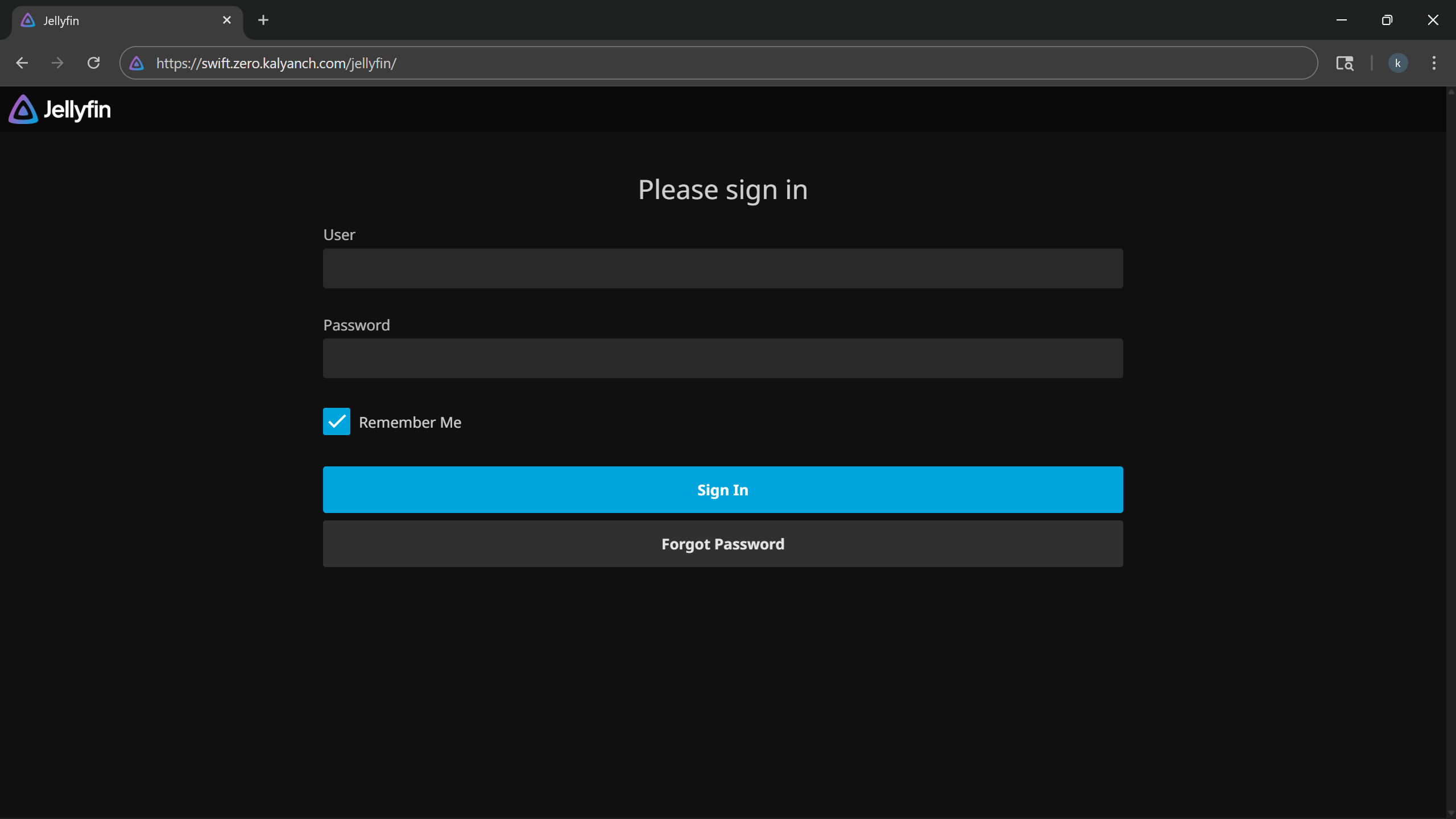 Jellyfin Dashboard on Swift located in India
